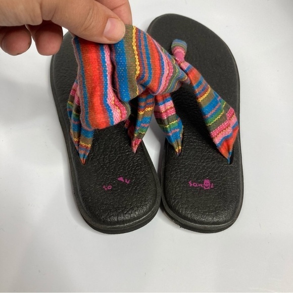 Sanuk multicolored sling back sandals size 10 - Picture 4 of 6